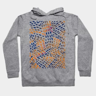 Watercolor dotted lines - orange and blue Hoodie